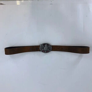Justin Men's  Bark Basic Western Belt With Steer Skull Belt Buckle Size 40